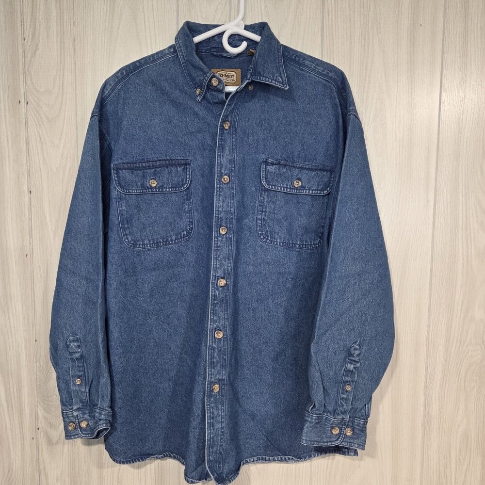 C.E. Schmidt Workwear Denim Blue Casual Button-Down Shirt XL